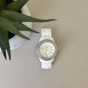 White Fossil Watch